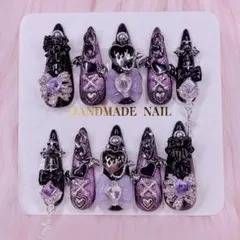 地雷系 サキュバス ゴテゴテ ネイルチップ ゴシック 十字架 量産型 y2k ♡