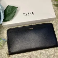 新品✨フルラ　長財布　ラウンドファスナー　ブラック　サフィアーノ　レザー　ネロ