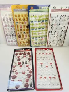 ぷくぷくシール 3Dシール 6枚セット 硬いシールminiシール