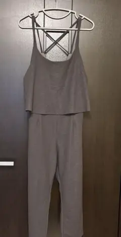 グレー クロスストラップ オールインワン