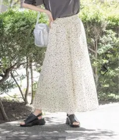 グローバルワーク さらさらリラックスフレアワイドパンツ