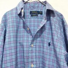 【極美品】Polo Ralph Laurenスリムフィット 長袖チェックシャツ