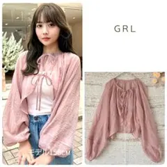 GRL ワッシャーシアーダブルリボンボレロ【F】ピンク