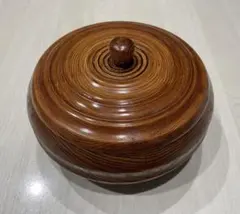 木製 蓋付き菓子鉢