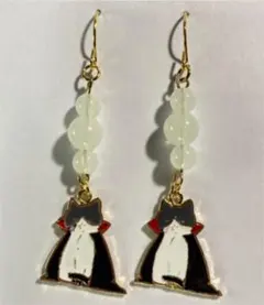 【No.213】ハンドメイドピアス　ネコ　吸血鬼