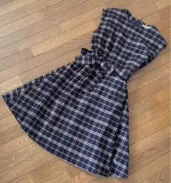 AG by aquagirl 秋冬物 ウエストリボンフレアチェックワンピース