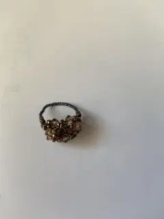 ハンドメイド　スワロフスキービーズリング 約11号