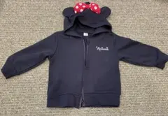 ミニーマウス風フード付きパーカー 90cm ネイビー