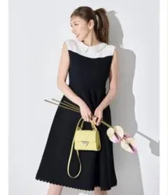 新品タグ付　セルフォード　ノースリーブAラインワンピース ネイビー/ホワイト