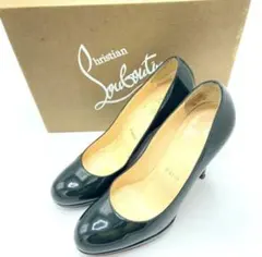 正規品 クリスチャンルブタン エナメルパンプス 37サイズ ダークグリーン