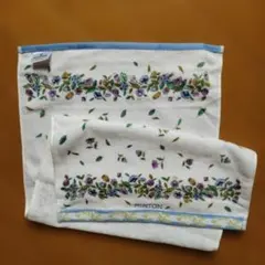 MINTON フェイスタオル 花柄 ホワイト ブルーのサムネイル