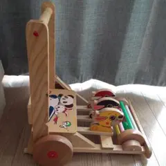 昭和レトロ　木製手押し車　カタカタ　おやごころ