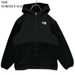 ノースフェイス デナリジャケット フリース レディースM相当 フード付 刺繍 黒
