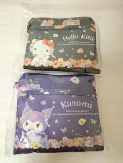 サンリオ　フラワー柄　エコバッグ２点セット　畑山商事　クロミ&キティ
