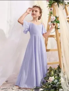 ラベンダー オフショルダードレス サイズ140cm