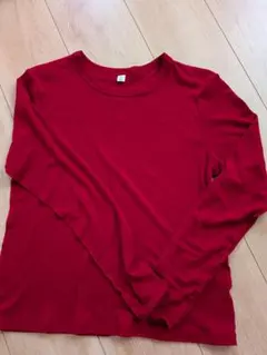 GUソフトシアークルーネックT赤Mサイズ【一度着用】
