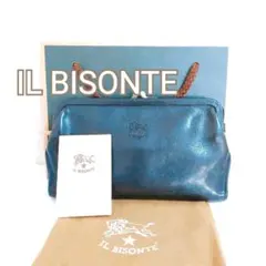美品　IL BISONTE　イルビゾンテ　がま口　長財布　本革　レザー　ブラック
