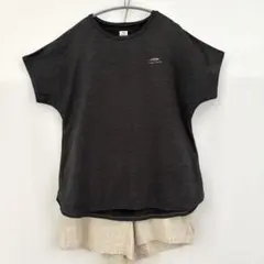 ◆トレーニングウェア◆ グレーＴシャツ ＆ ベージュ ショート パンツ