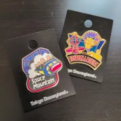 レア　東京ディズニーランド ピンバッジ 2種セットのサムネイル