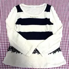 専用　axesfemmeアクシーズ ストライプ柄Ａライン長袖トップス