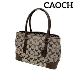 【COACH】 コーチ シグネチャー トートバッグ レザー キャンバス　バッグ