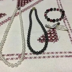 冠婚葬祭 パールネックレス2点セット （イミテーション) おまけ付き