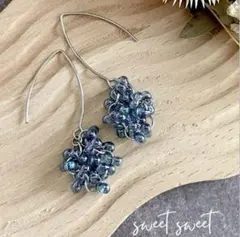 プリムローズブルー＊*チェコビーズのシルバーピアス＊ハンドメイド