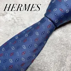 美品　エルメス　ネクタイ　シルク　H柄　シェーヌダンクル　マイヨン　ジャガード織