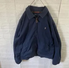 レア　Polo Ralph Lauren スイングトップ　裏地チェック　ネイビー