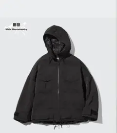ユニクロ　ホワイトマウンテニアリング　ハイブリッドダウンオーバーサイズパーカ　黒