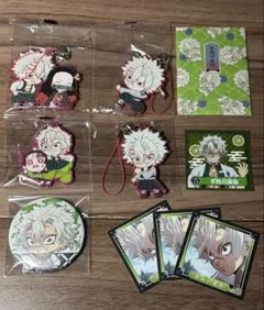 【鬼滅の刃】不死川実弥　缶バッジ　ラバーマスコット　シール　セット