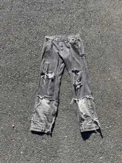 lounge lizard archive black crash jeans - メルカリ