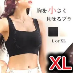 ノンワイヤー ナイトブラ XL パッド付 揺れ防止 スポーツブラ ブラック