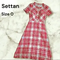 ERUKEI SETTAN ツイード チェック フリンジ ミディアムワンピース