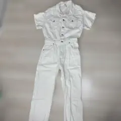 ZARA ホワイトデニムオールインワン