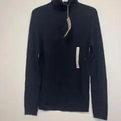 新品、無印、今年物、黒、洗えるウール、ハイゲージリブ、タートルネックセーター