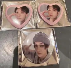 スキズ　展覧会　缶バッチ　バンチャン　stray kids 丸　ハート