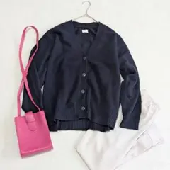 ドアーズDOORS Vネックニットカーディガン アンゴラ混