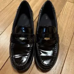 ZARA エナメル　ローファー厚底　ブラック36
