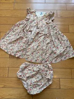 PETIT BATEAU プチバトー 花柄 ワンピース ブルマ セット 95cm