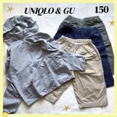 ユニクロ&ジーユー男児女児どちらでも可♡150cm まとめ売り4点ハーフパンツ等