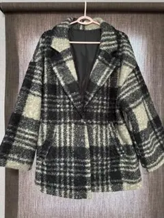 【美品】チェック柄コート
