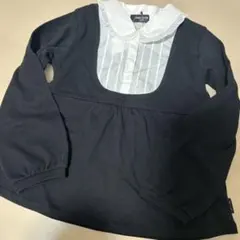 コムサイズム　フリル付き黒長袖カットソー 120cm