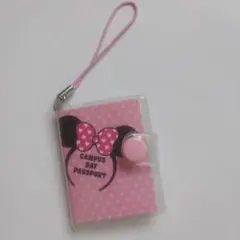 匿名配送｜Disney　ストラップ付ミニノート　キャンパスデーパスポート　ミニー