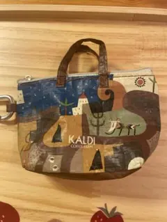 KALDI 伝説柄　カラビナ付きミニポーチ
