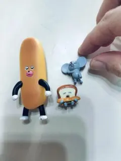 パンどろぼう　なぞのフランスパンとパンどろぼう　ねずみ　フィギュア3体セット