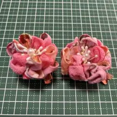 髪飾り　つまみ細工髪飾り　コサージュ