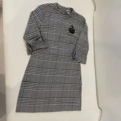 H&M グレンチェック柄 ワンピ 白鳥