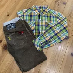 Shama Maruta 140cm子供服キッズ長袖シャツ&コーデュロイパンツ