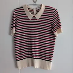 『値下げ』INES　UNIQLOポロ襟ニット半袖トップスのサムネイル